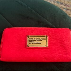 Marc Jacobs Pink Leather Zip-Around Wallet